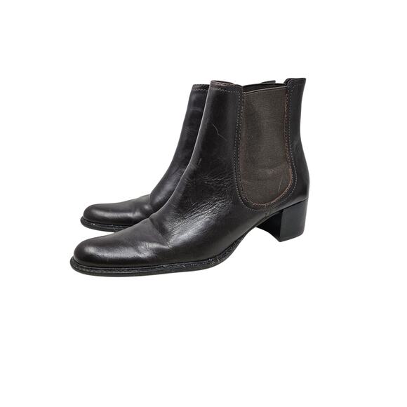 Vintage Y2K Eddie Bauer 8 Brown Ankle Boot Chelsea Minimalist Classic Academia - Picture 5 of 5